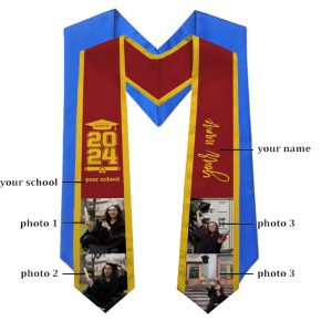 Hot Sales Custom Cheap Embroidery Cheap Price Embroidered Custom Maroon Graduation Stoles / NEW ARRIVALSashes With Gold Trim
